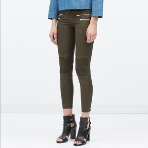 Zara Coated Biker Trousers Size 6